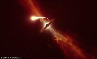رصد لحظه کشته شدن یک ستاره توسط "اسپاگتی فضایی"