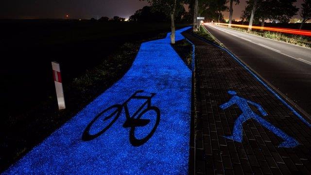روشنایی مسیرهای دوچرخه سواری با فناوری جدید