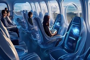 تصاویر هوش مصنوعی از کابین هواپیماها در سال ۲۰۵۰