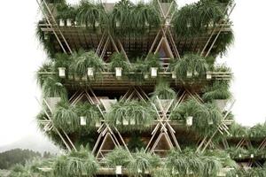 خانه‌ای که فقط از بامبو ساخته شده